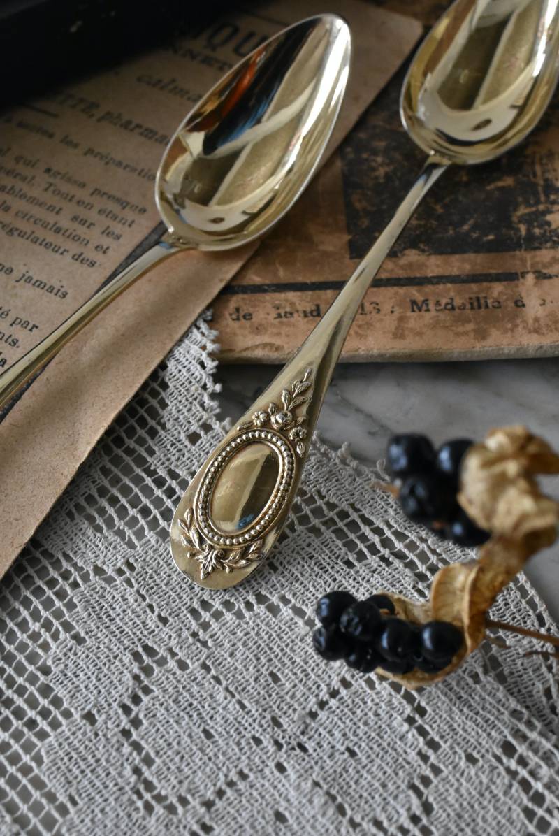 フランスアンティーク雑貨 ティースプーン12本セット ヴェルメイユ