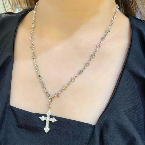 MIX OPEN GOTHIC / OPEN DIAMOND SHAPED / CROSS LINK CHAIN / Silver