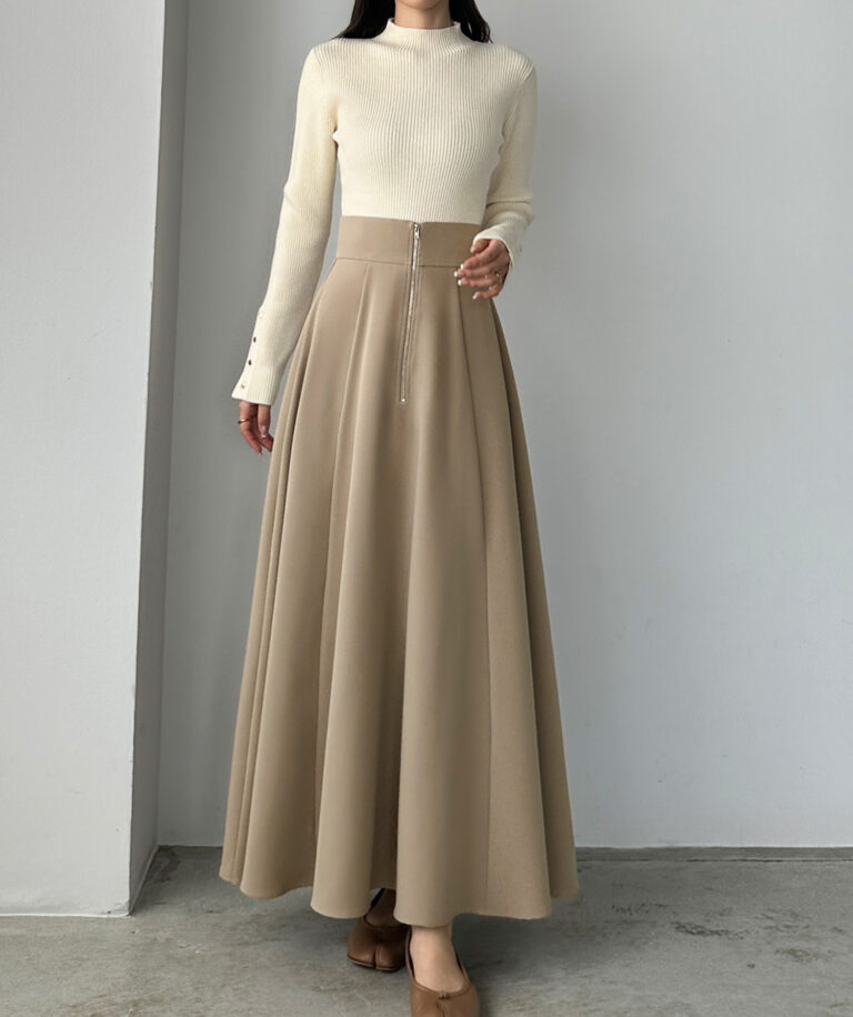 フロントジップハイウエストフレアスカート | Louere (ルエレ)｜公式