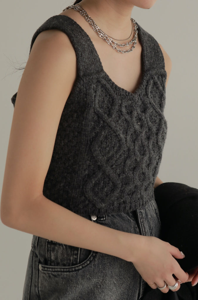 cable knit bustier – louren store