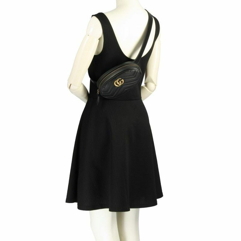 グッチ GUCCI ボディバッグ レディース GGマーモント ブラック 476434