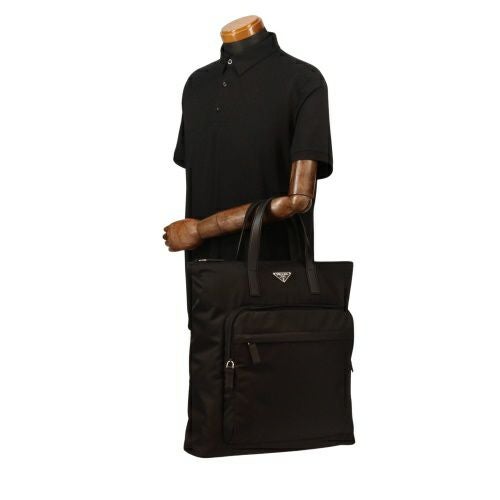 プラダ トートバッグ メンズ Re-nylon xサフィアーノレザー トート