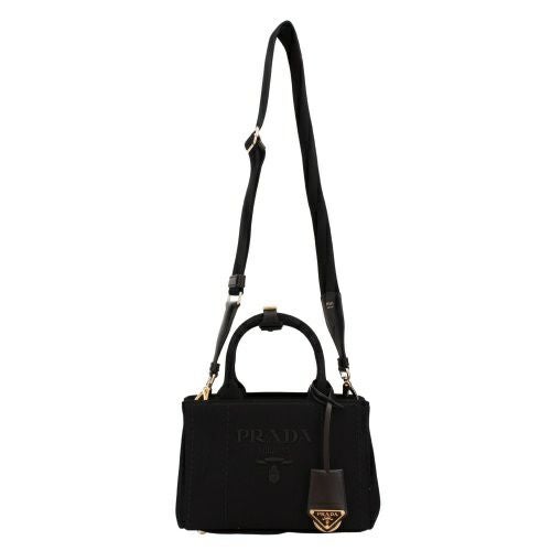 プラダ ハンドバッグ レディース カナパ CANAPA RICAMO ブラック PRADA