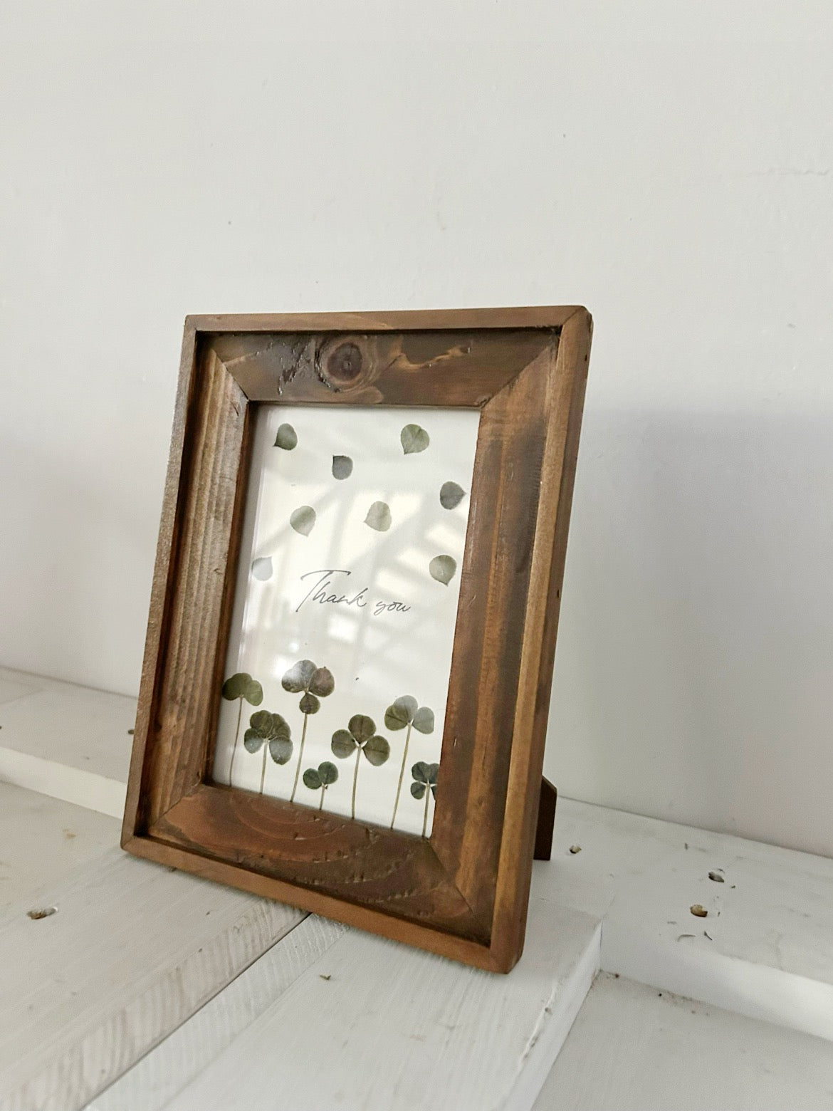 押し花アートフレーム mini「Thank you」四葉のクローバー