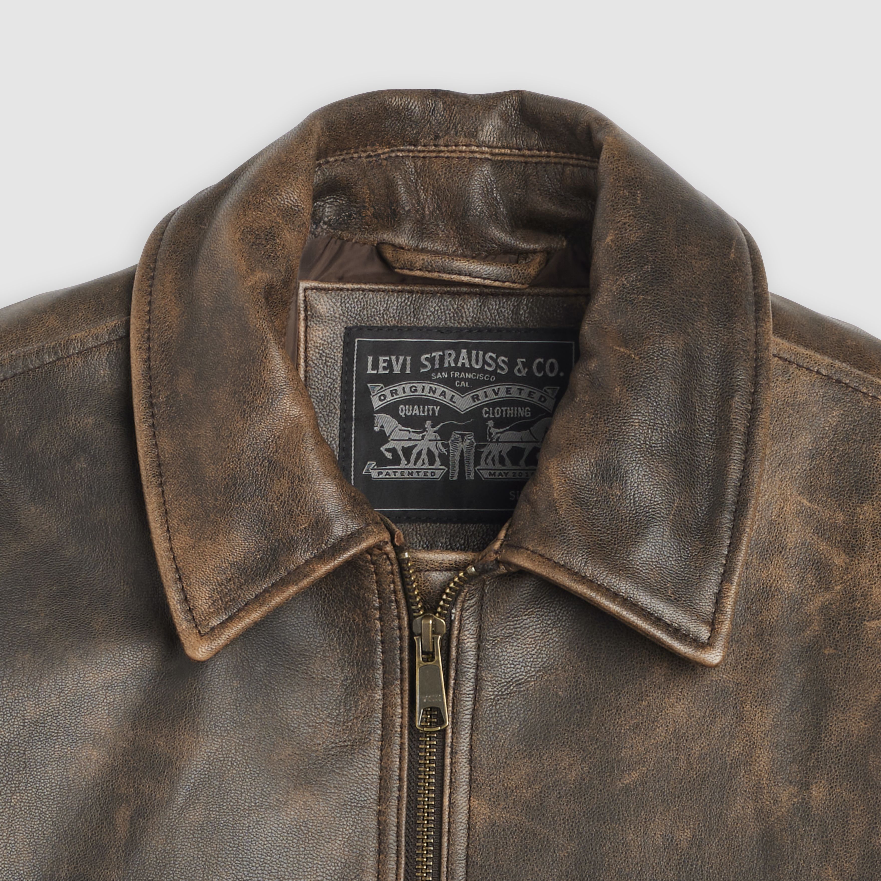 Clayton Leather Aviator Jacket - Brown | Levi's® AL