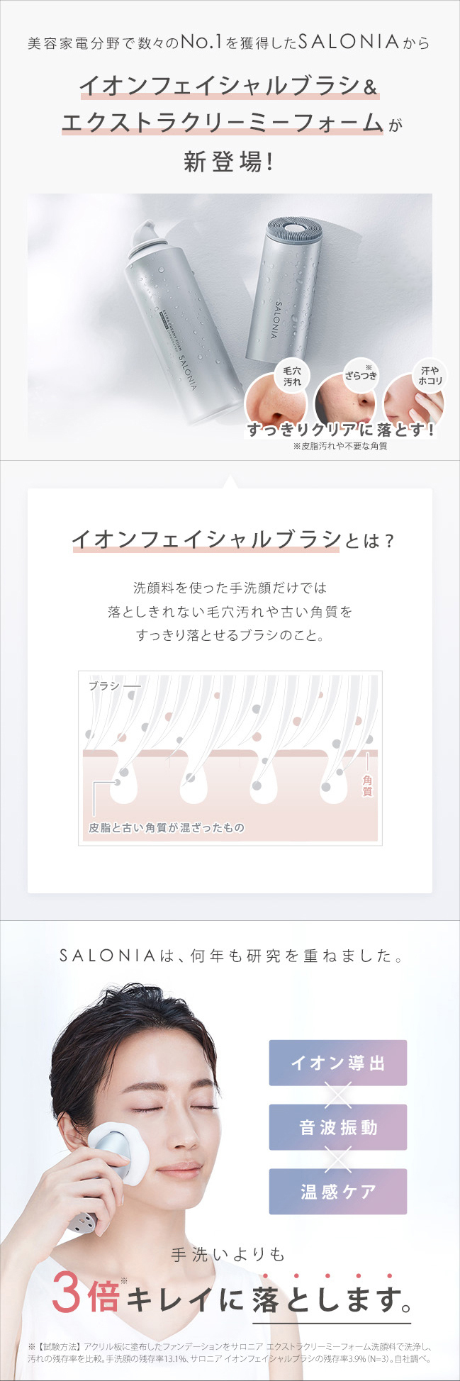 イオンフェイシャルブラシ（洗顔ブラシ）＆エクストラクリーミー