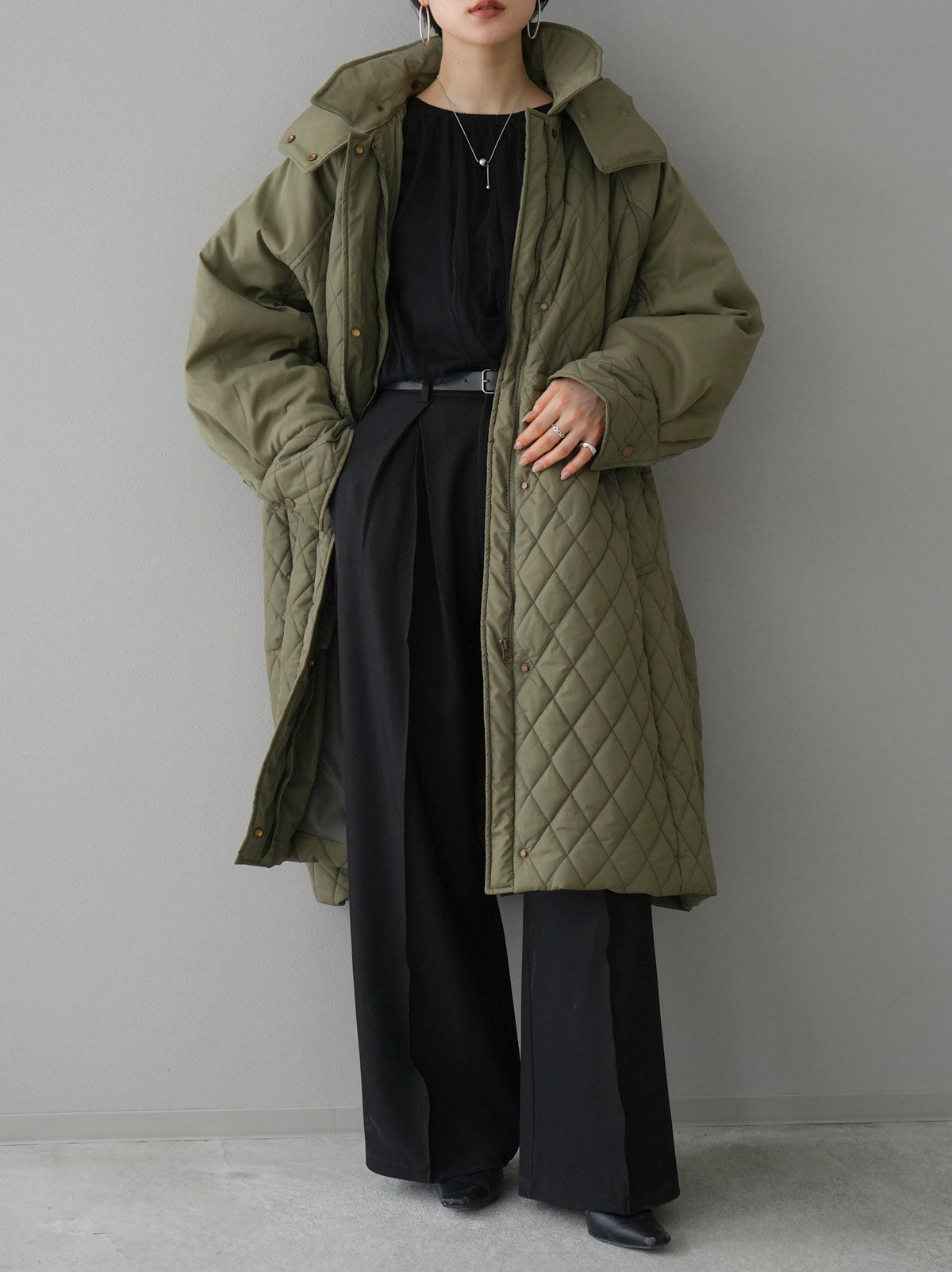 予約]2WAYキルティングコート/カーキ – Lumier