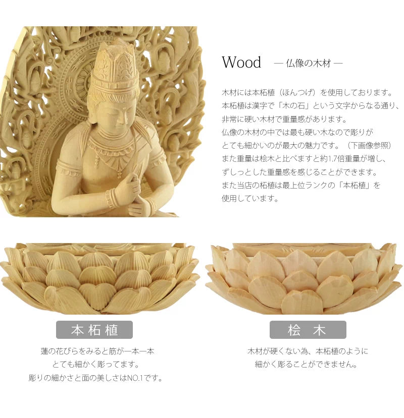 本柘植仏像 上彫り 六角台座 大日如来 【真言宗】 | 本尊・脇侍の通販