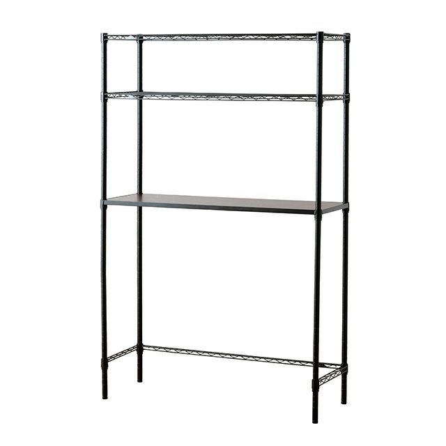 キッチンラック 幅110cm 3段 ルミナスノワール スチールラック 幅111