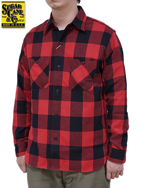 SUGAR CANE（シュガーケン） 】 ツイルチェックワークシャツ [ L/S