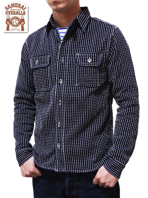 SAMURAI JEANS（サムライジーンズ） 】 インディゴ刺し子ワークシャツ