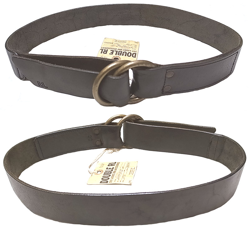 Double RL(RRL) LEATHER RING BELT Black #2 リングベルト イタリア製