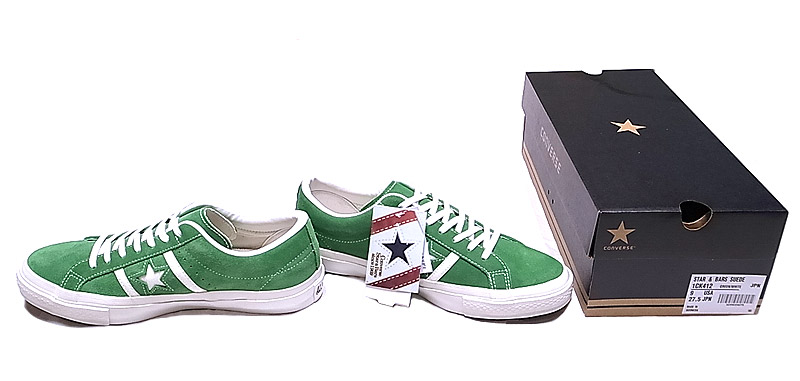 CONVERSE STAR & BARS (JACK STAR) SUEDE（本革） 緑×白 ジャック