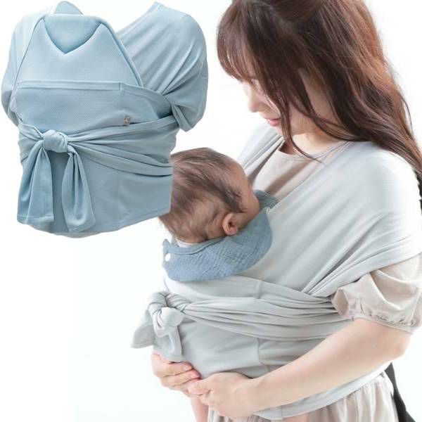 ネンネラテ（nennelatte）ベビーキャリア 抱っこ紐(ベビーラップ)サックス