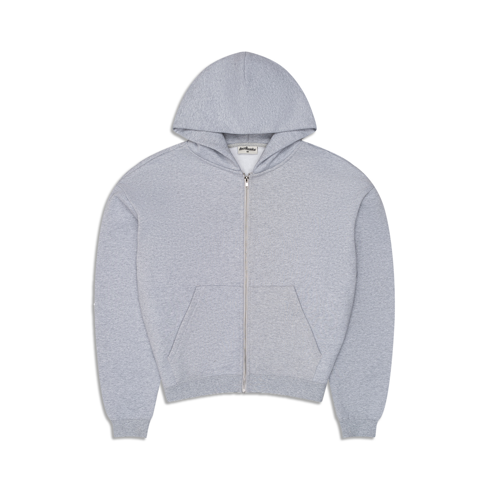 600 GSM 'Heather Grey' Zip-Up Hoodie – LucidBlanks
