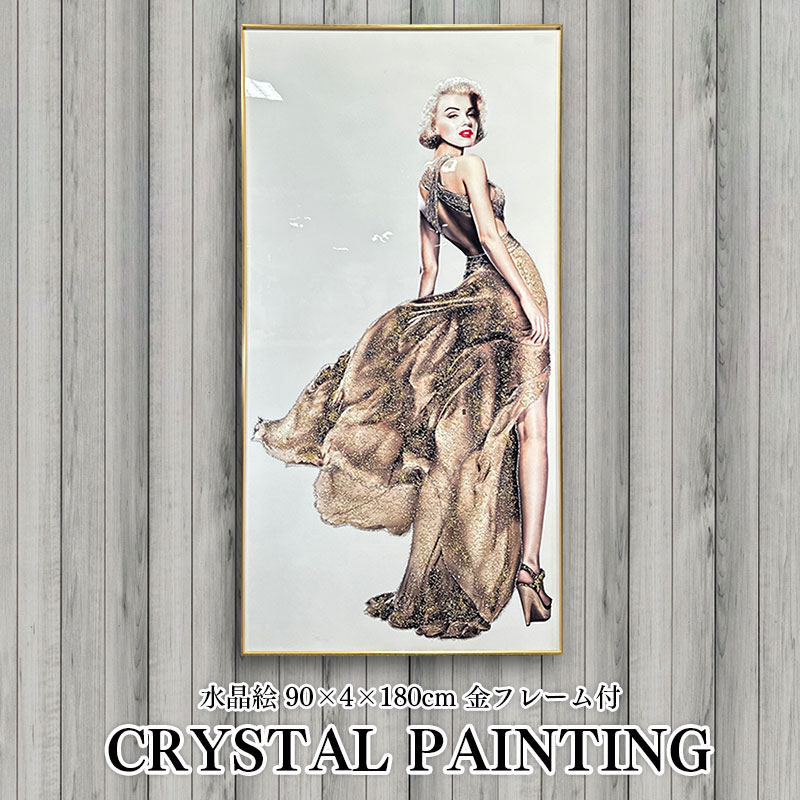 水晶パネル アートパネル 90×180cm 金フレーム付き 偉人 ビッグサイズ