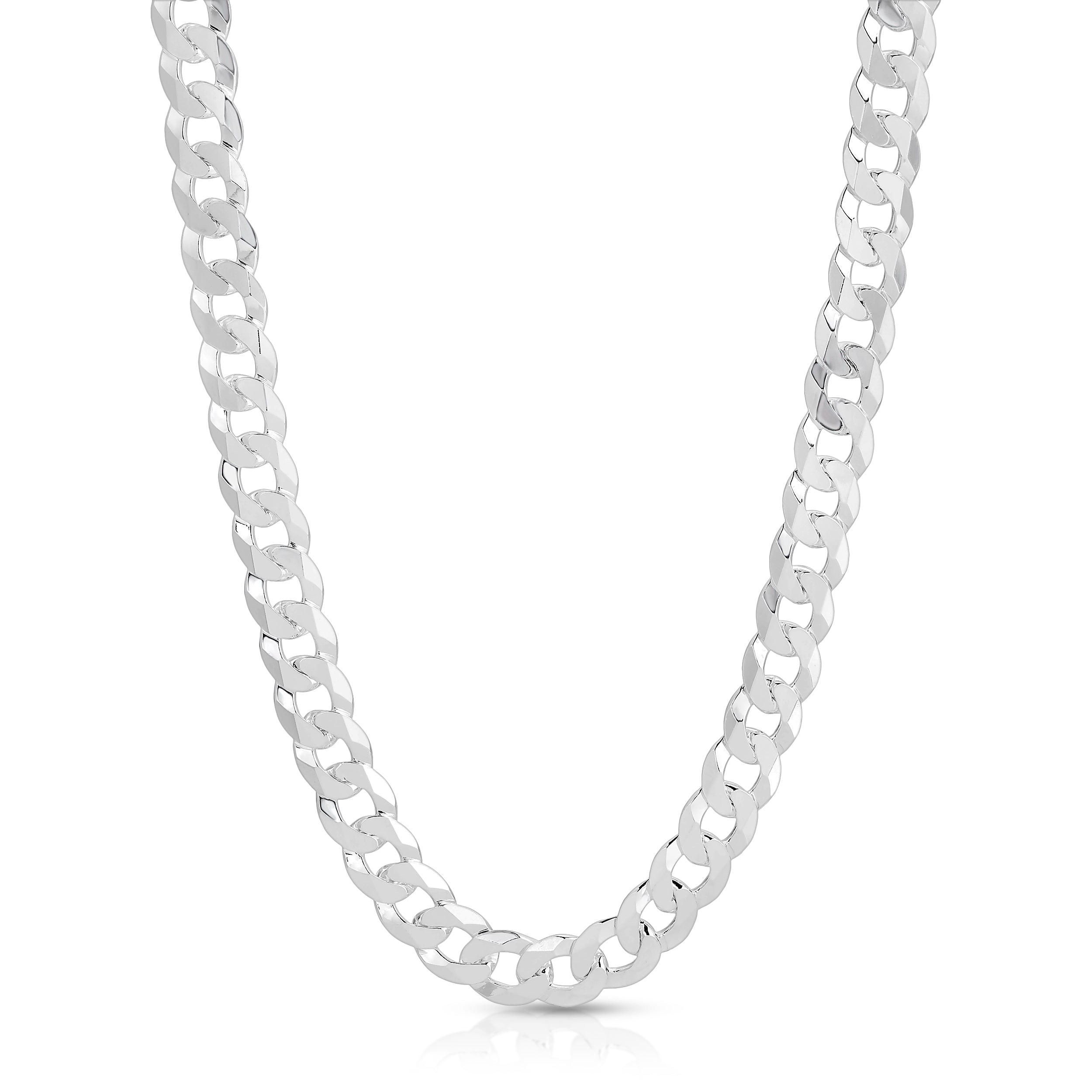 8mm Flat Curb Chain Sterling Silver - Luke Zion Jewelry – LZJ