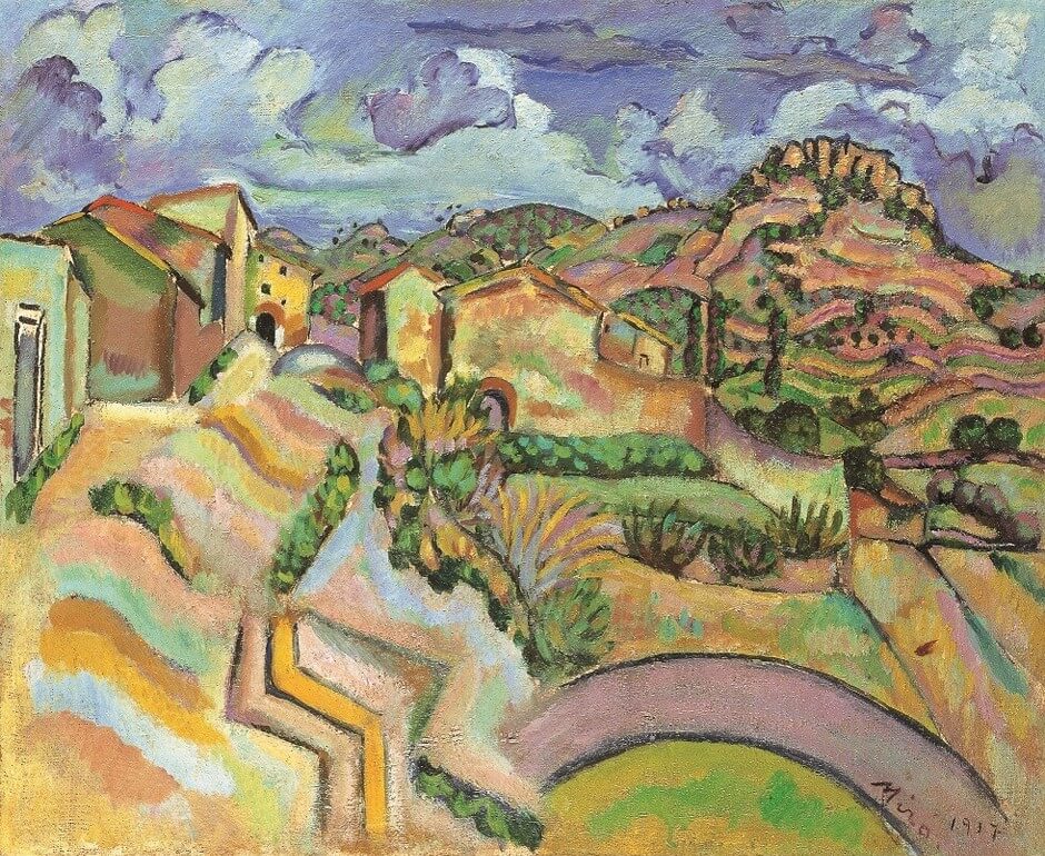 ユルバン ユシェ オリジナルリトグラフ 額装 モンマルトルからの風景