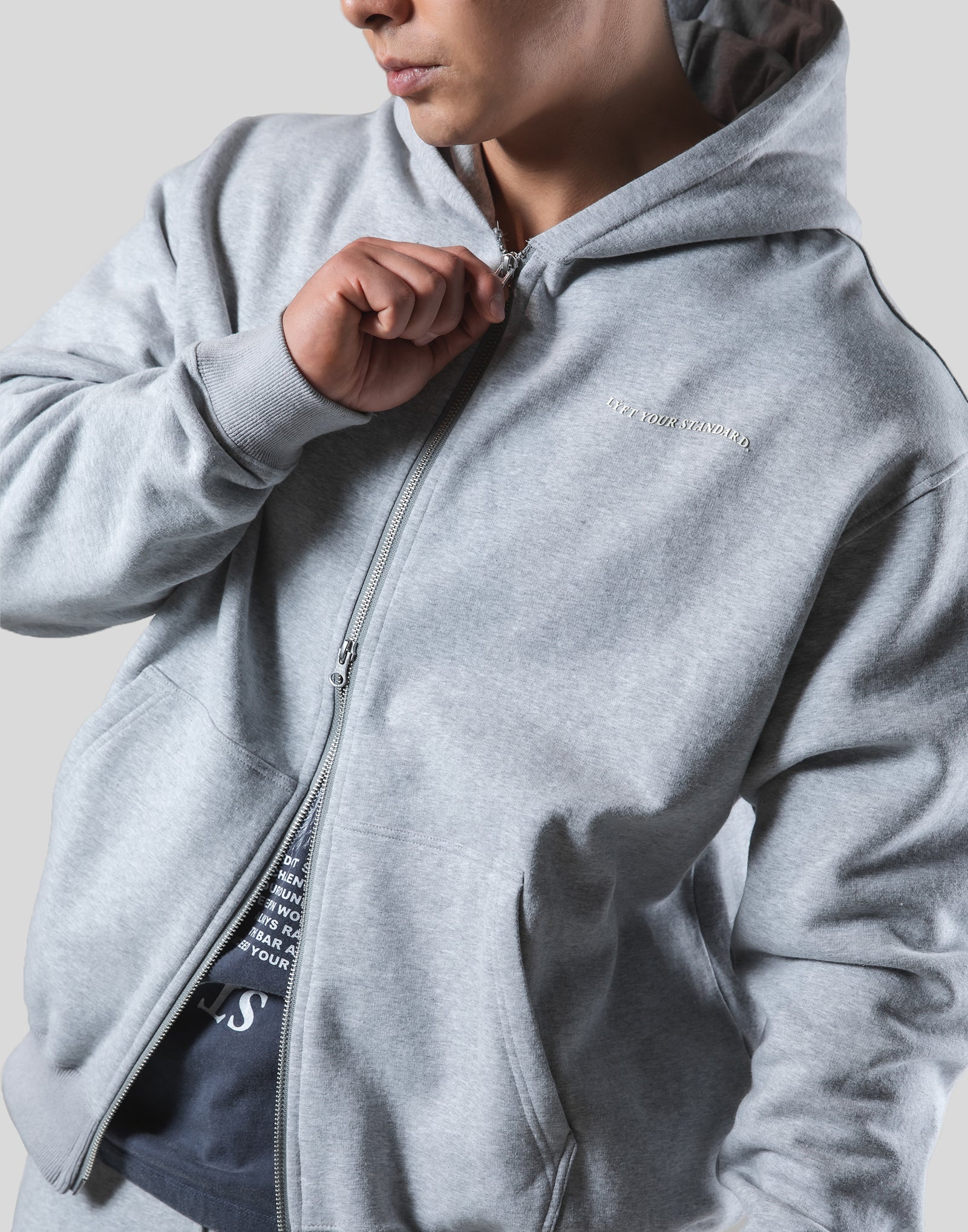 Mixed Flag ZipUp Hoodie - Grey – LÝFT