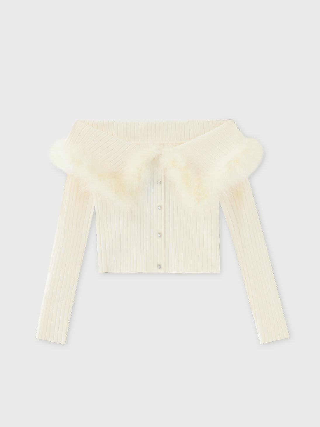 Off shoulder feather knit(eme10787) – M me eme