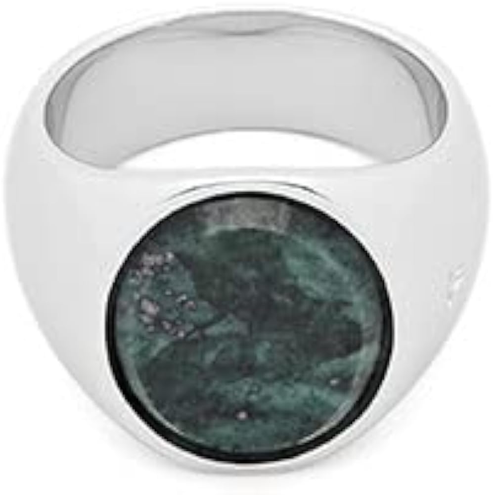 Amazon.co.jp: Tom Wood Oval Green Marble Silver Ring, Oval Green
