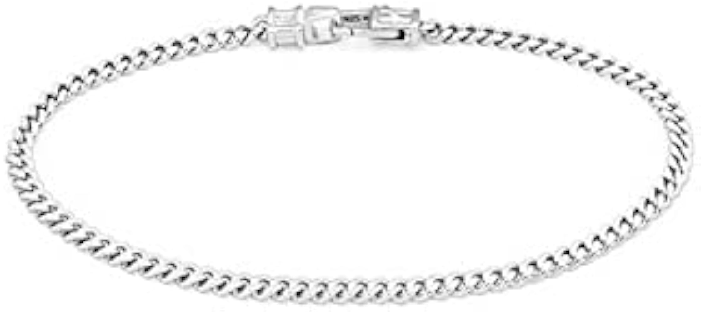 Amazon.co.jp: Tomwood Curb Bracelet M Silver Chain Bracelet, Men's