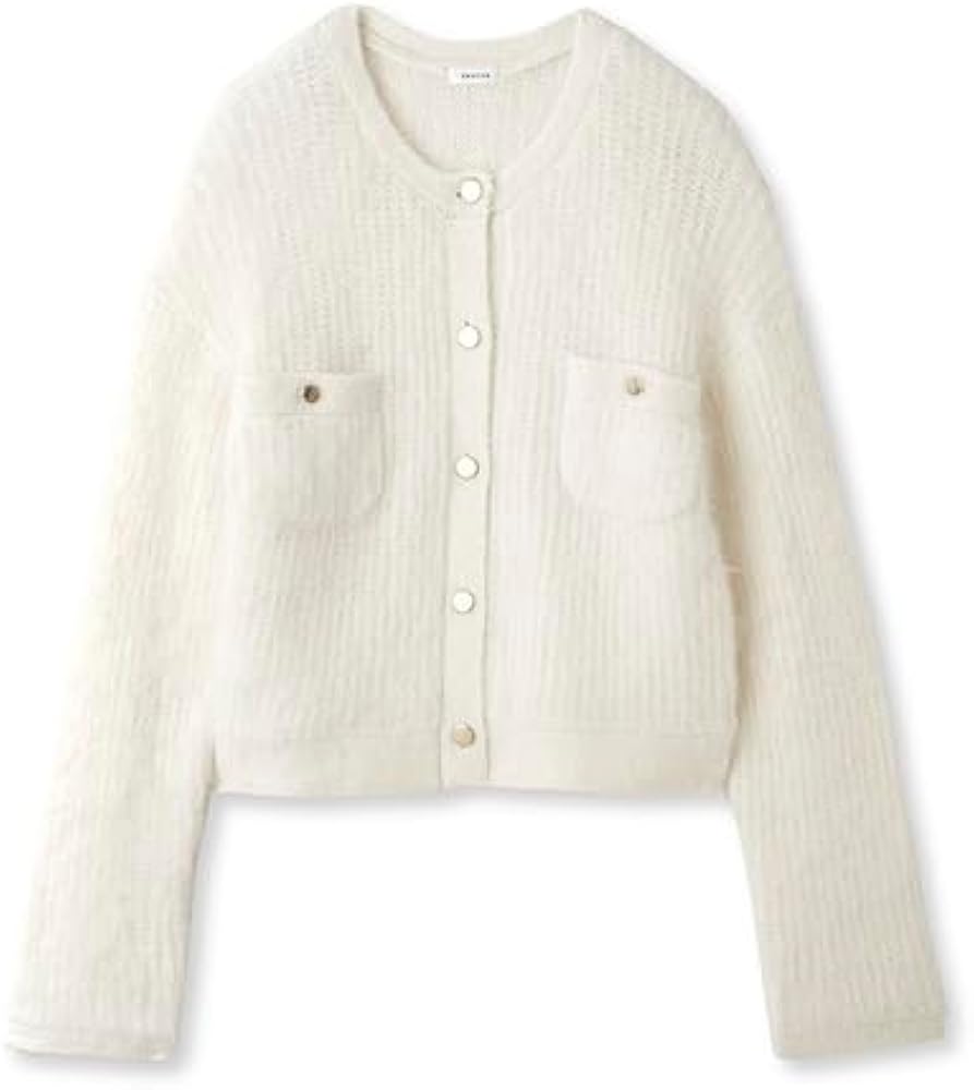 Amazon | [フレイ アイディー] アルパカ混クロプドニットカーディガン