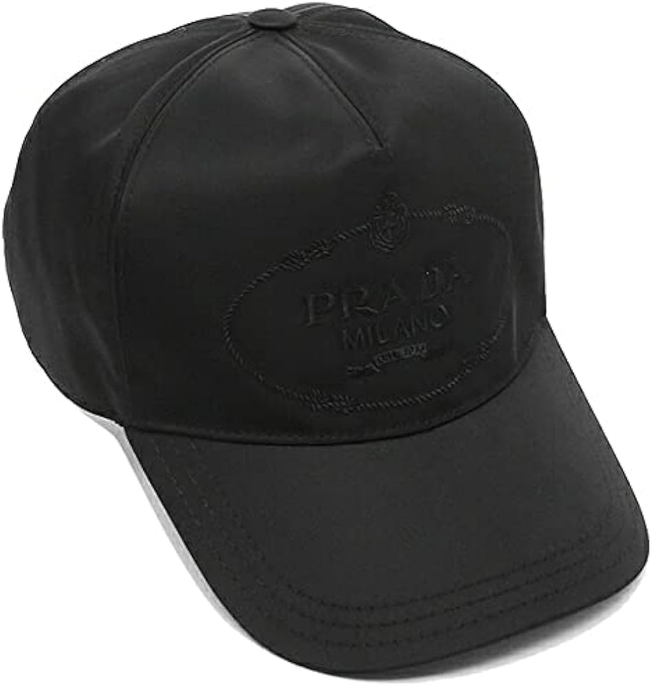 Amazon | [プラダ] キャップ 帽子 リナイロン ロゴ ブラック メンズ