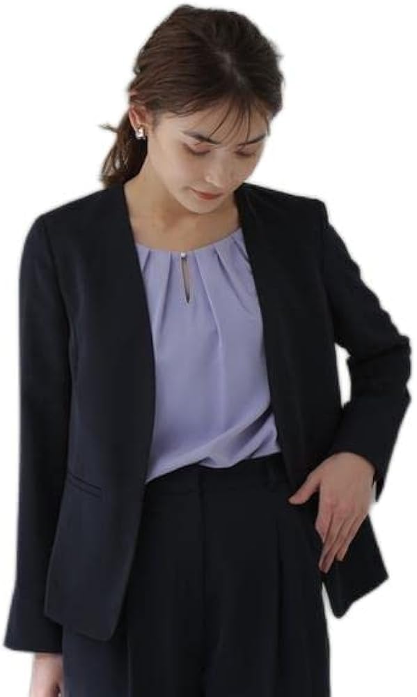 Amazon | ＜ポリエステルドビーSET UP＞ノーカラージャケット | コート