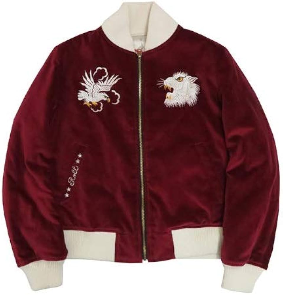 Amazon.co.jp: (ロール)ROLL ベロア スカジャン 「虎・鷹」 スーベニア