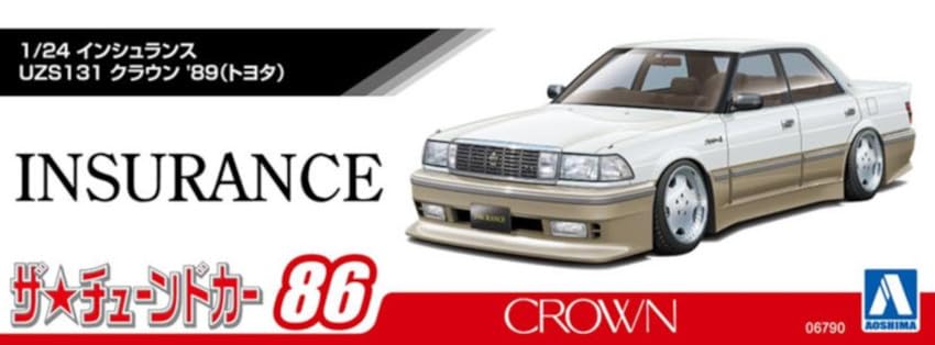 Amazon.com: Toyota Insurance UZS131 Crown 89 1:24 Scale Model Kit