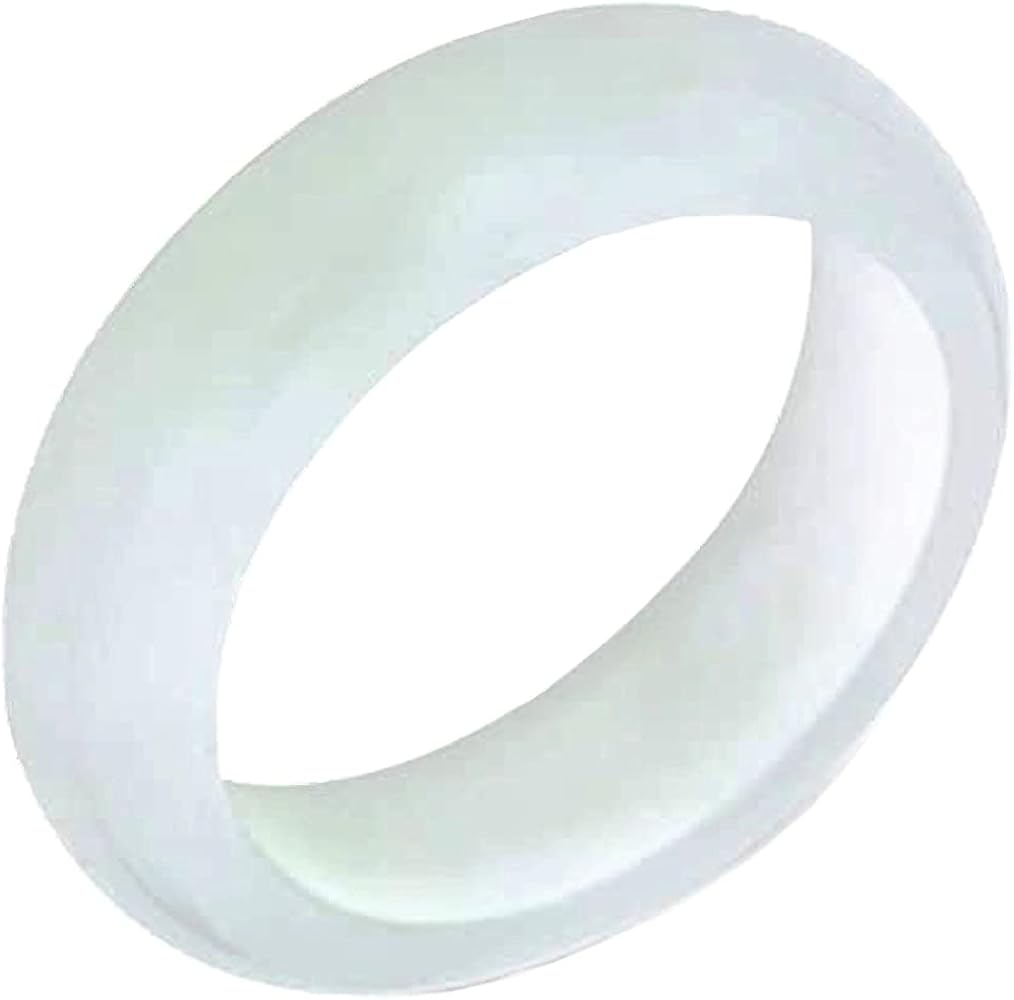 Amazon | [ゆの美] リング 白翡翠 硬玉M ヒスイ White Jade くりぬき