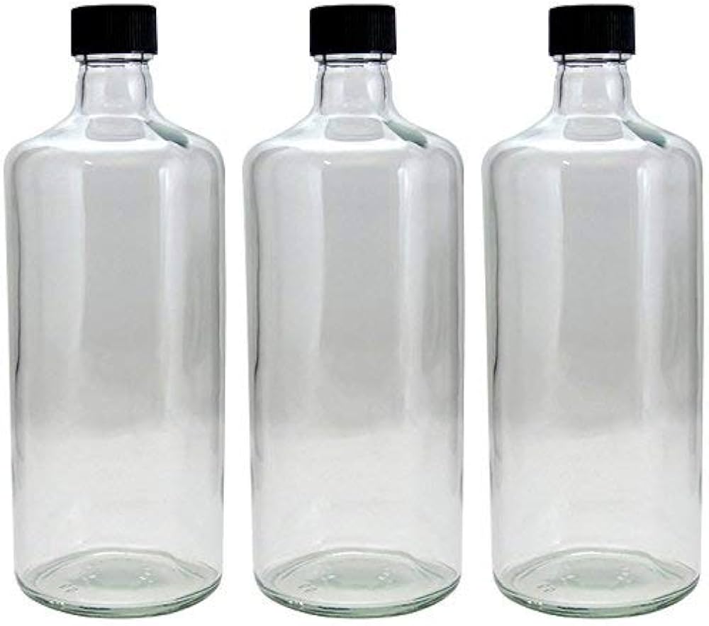 Amazon | TSF720STD透明 酒瓶 焼酎瓶 720ml -3本セット- (黒ネジCAP