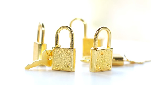 10pcs Mini Cute Diary Padlocks Gold Small Luggage Locks with Keys