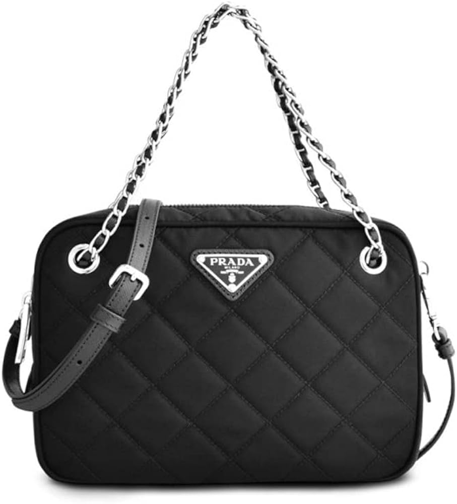 Amazon | Prada Bandoliera ブラックテスト ナイロン キルト