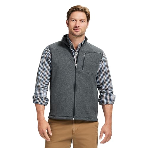 IZOD Men's Advantage Performance Full Zip Sweater Fleece Vest, Lt