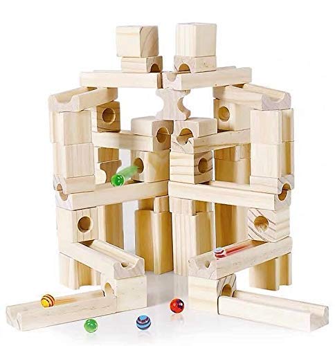 Amazon.co.jp: U.STAR 木製 ブロック スロープ 60pcs 積み木 スロープ