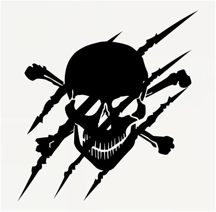 Amazon.co.jp: ドクロ どくろ 骸骨 スカル 爪痕 傷 ステッカー シール