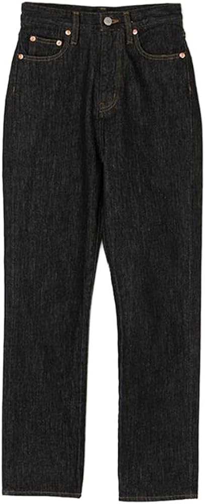 Amazon | [anuans] Slim straight denim (JP, 数字サイズ, 0, BLACK