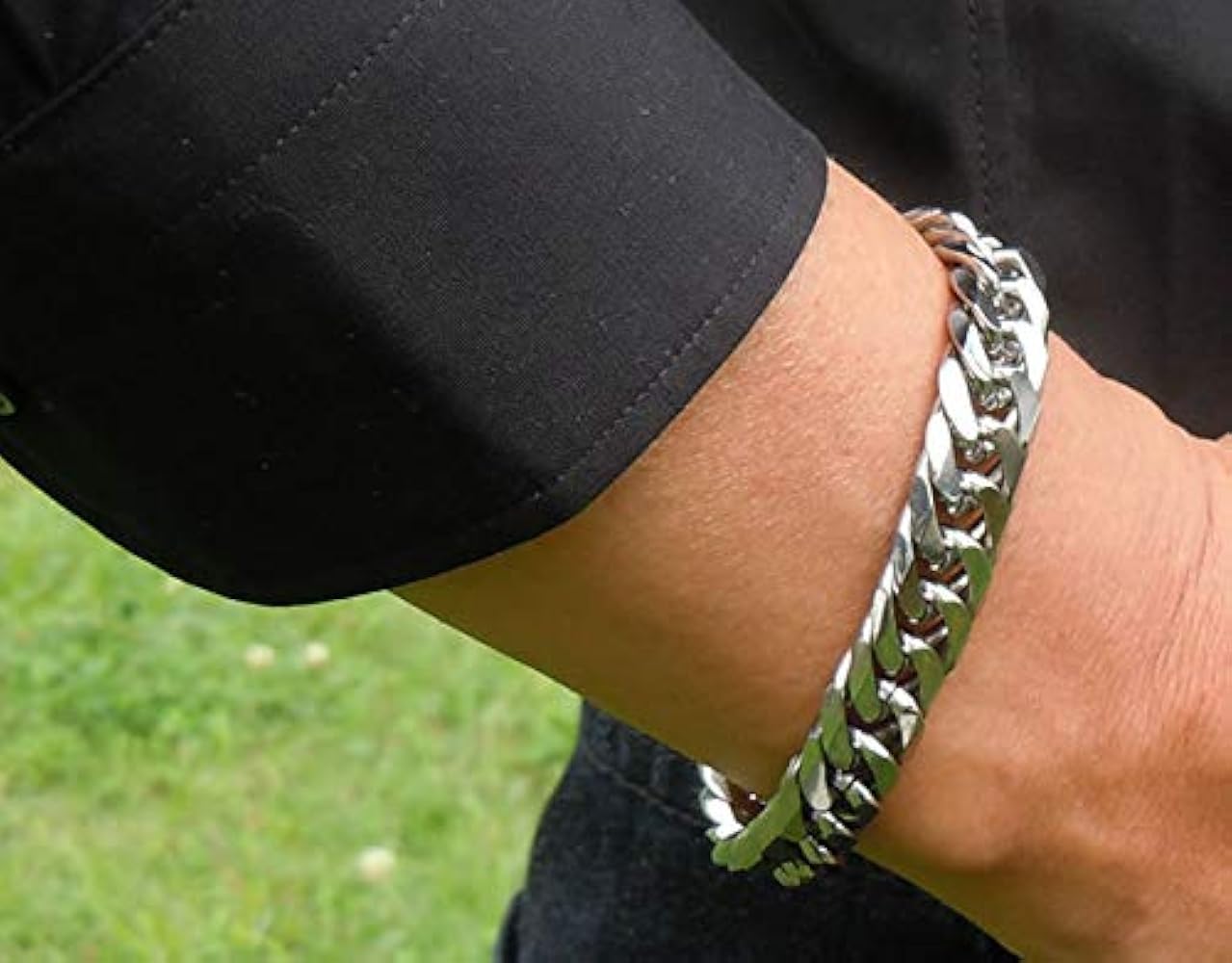Amazon | 純チタン喜平ブレスレット チェーン 12mm 超極太タイプ (24cm
