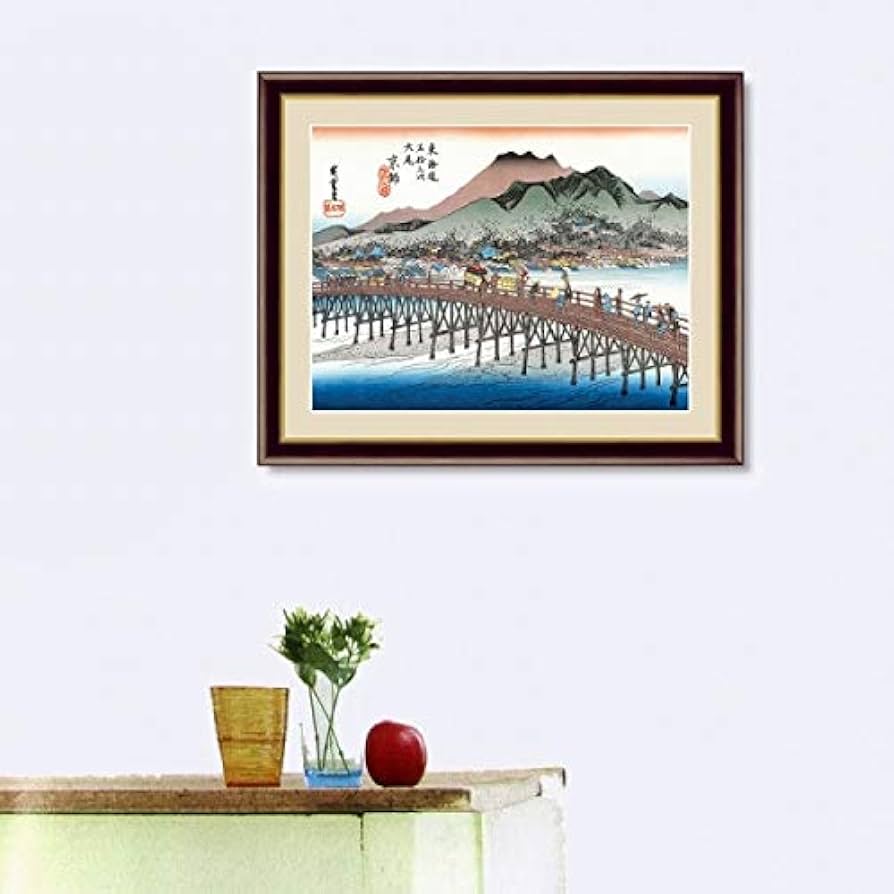 Amazon.co.jp: 歌川広重『東海道五十三次 京都・三条大橋』高精彩工芸
