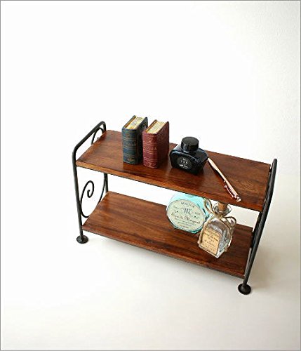 Amazon｜棚 シェルフ 木製 飾り棚 アイアン スパイスラック シンプル