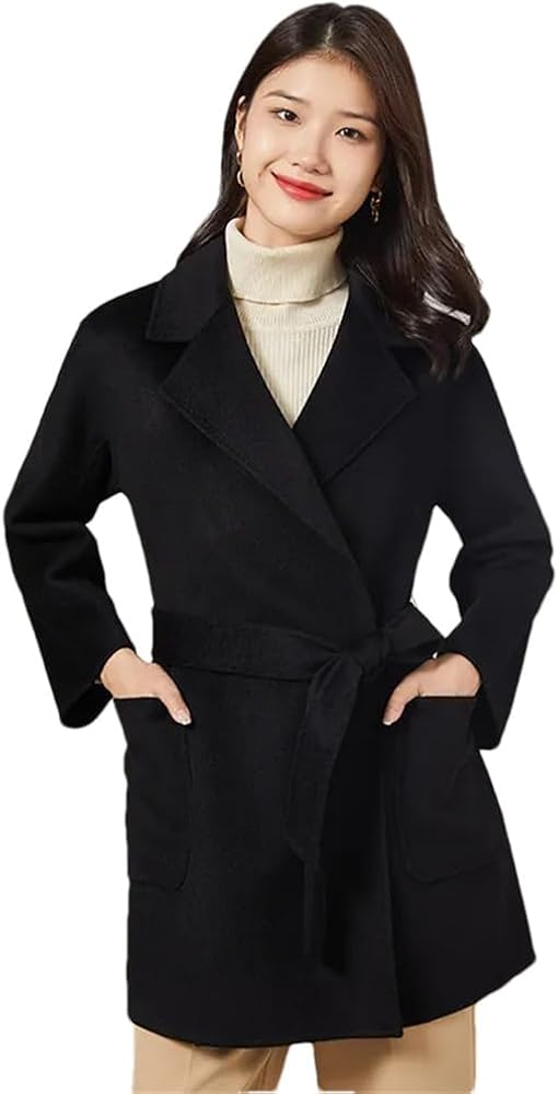 Amazon.com: Womens 10% Cashmere 90% Wool Mid Length Overcoat