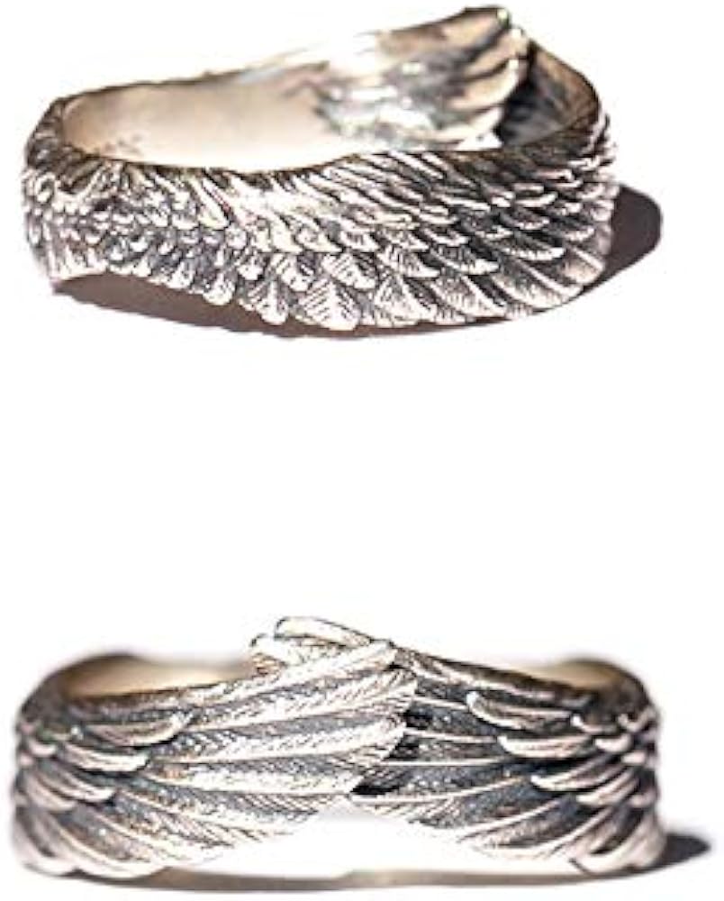 Yocoyee Hug Wings Ring Angel Wings Feather Retro Copper Ring for