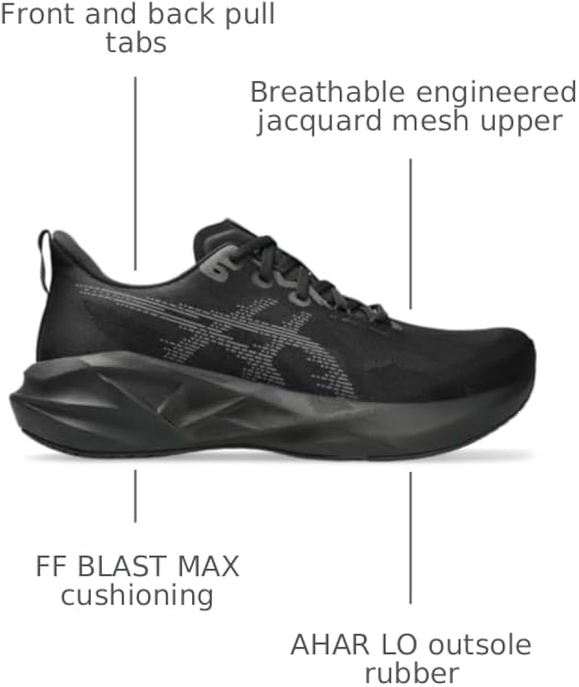 Amazon.com | ASICS Men's NOVABLAST 5 Running Shoes, 7, Black