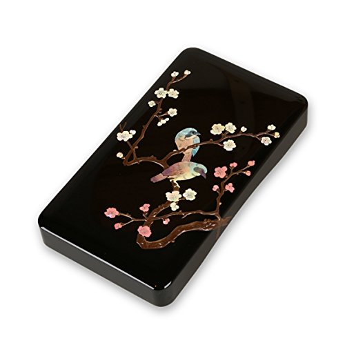 Amazon.co.jp: 硯箱 すずり箱 螺鈿（らでん） 梅に樫鳥4.5寸 高岡漆器