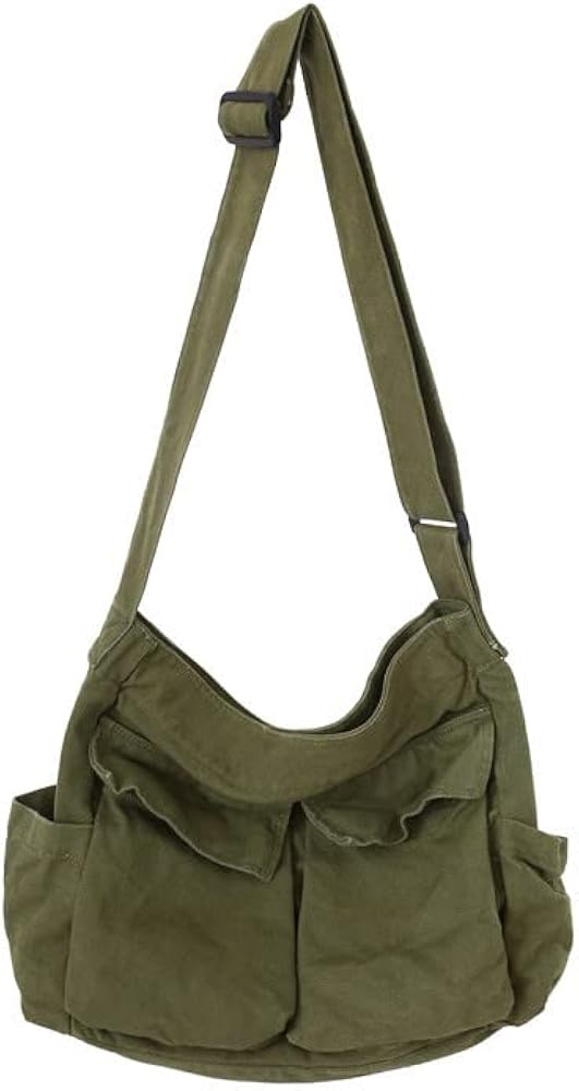 Amazon.com: Grunge Canvas Messenger Bag Women Aesthetic Hobo