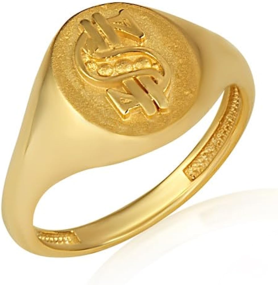 Amazon.com: Money Dollar Sign Signet Fine Ring Real Solid 10K
