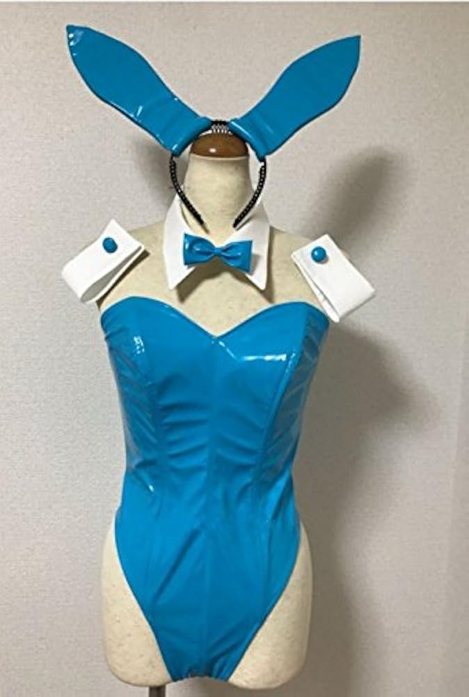 Amazon.co.jp: [FUREETAE] コスプレ衣装 バニーガール 水色 エナメル