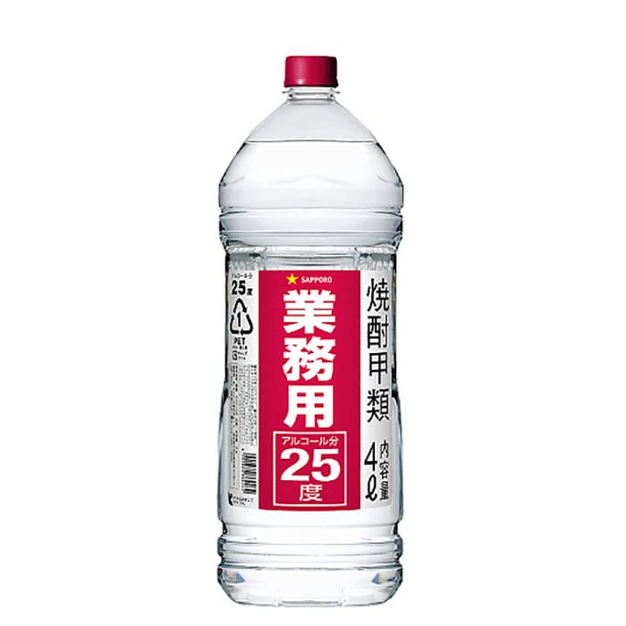 Amazon.co.jp: 焼酎 甲25度 サッポロ 業務用焼酎 4Lペット 4L 1本 25